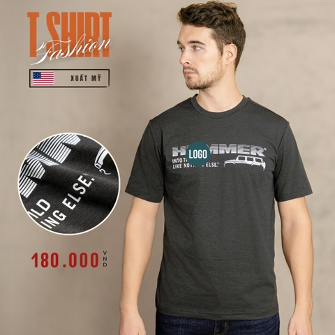 ÁO THUN NAM CỔ TRÒN TAY NGẮN XUẤT MỸ MÀU XÁM ĐEN AT4612L2