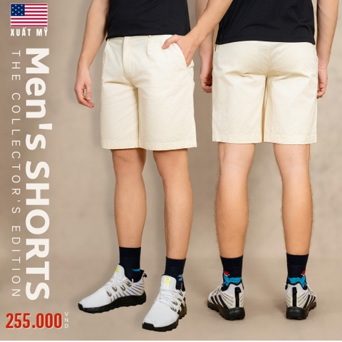 QUẦN SHORT KAKI NAM XUẤT MỸ MÀU KEM QS4515H1