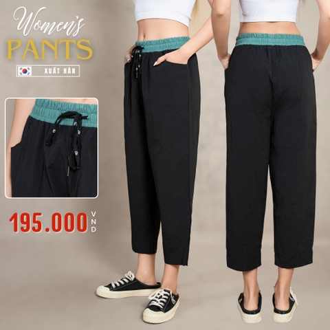 QUẦN DÀI NỮ LƯNG THUN XUẤT HÀN MÀU ĐEN QN4714L1