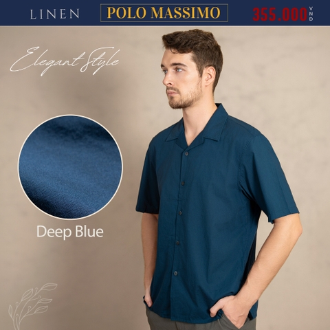 ÁO SƠ MI NAM LINEN TAY NGẮN CỔ DANTON MÀU XANH DƯƠNG SM4429D-X