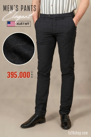 QUẦN TÂY NAM CAO CẤP XUẤT MỸ MÀU ĐEN KẺ CA RÔ QT4724H5