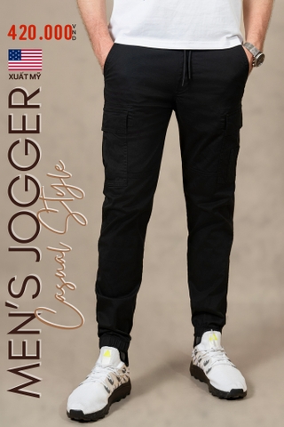 QUẦN JOGGER NAM TÚI HỘP XUẤT MỸ MÀU ĐEN JG4627H2