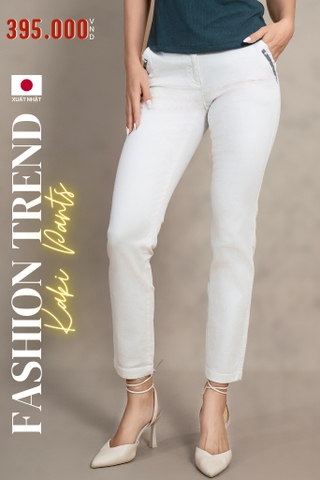 QUẦN DÀI KAKI NỮ XUẤT NHẬT MÀU TRẮNG QKKN4701H3