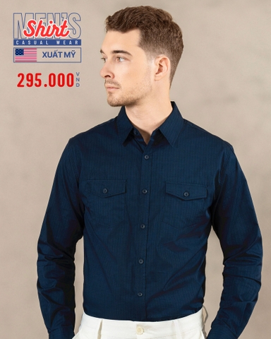 ÁO SƠ MI NAM TAY DÀI XUẤT MỸ MÀU XANH NAVY SM4817D37