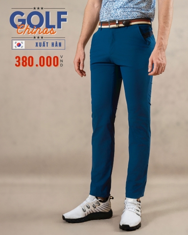 QUẦN CHINO GOLF NAM CAO CẤP XUẤT HÀN MÀU XANH DƯƠNG QG487H2