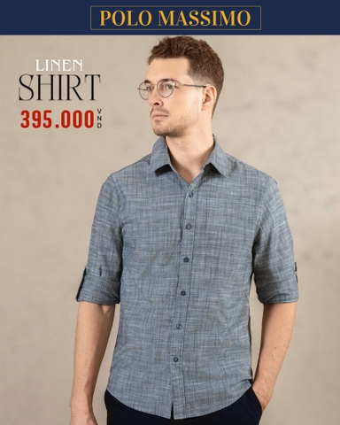 ÁO SƠ MI NAM LINEN TAY DÀI MÀU XÁM SM4825T6