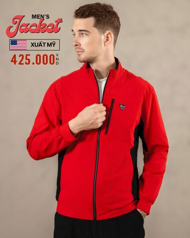 ÁO KHOÁC GIÓ NAM TAY DÀI XUẤT MỸ MÀU ĐỎ AK709H
