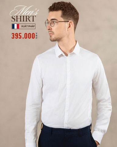 ÁO SƠ MI NAM TAY DÀI XUẤT PHÁP MÀU TRẮNG SM4816T5
