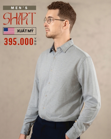 ÁO SƠ MI NAM TAY DÀI XUẤT MỸ MÀU XÁM NHẠT SM4817H2