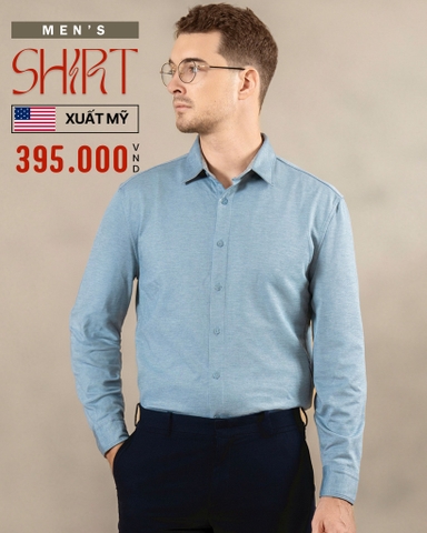 ÁO SƠ MI NAM TAY DÀI XUẤT MỸ MÀU XANH SM4817H1