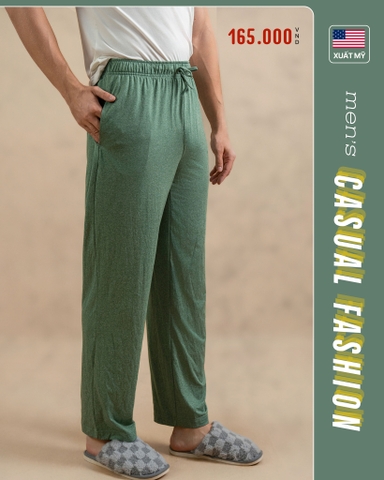 QUẦN DÀI NAM LƯNG THUN XUẤT MỸ MÀU XANH LÁ QD4826L4