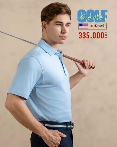 ÁO POLO GOLF NAM TAY NGẮN XUẤT MỸ MÀU XANH DƯƠNG NHẠT PL4425T2