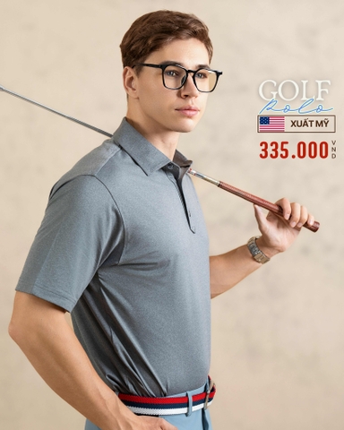 ÁO POLO GOLF NAM TAY NGẮN XUẤT MỸ MÀU XÁM PL4425T26