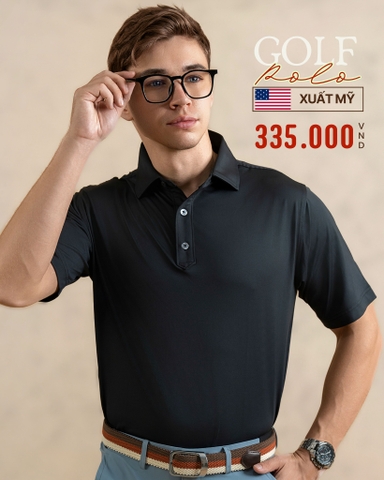 ÁO POLO GOLF NAM TAY NGẮN XUẤT MỸ MÀU ĐEN PL4425T43