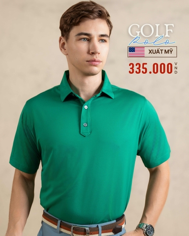ÁO POLO GOLF NAM TAY NGẮN XUẤT MỸ MÀU XANH LÁ PL4425T35