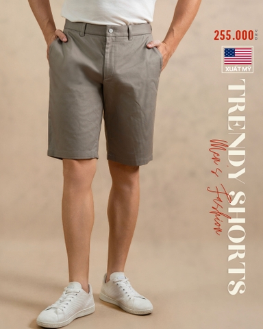 QUẦN SHORT NAM XUẤT MỸ MÀU XÁM NÂU QS493T1-N
