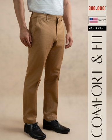 QUẦN KAKI NAM CAO CẤP XUẤT MỸ MÀU NÂU QKK4822D2