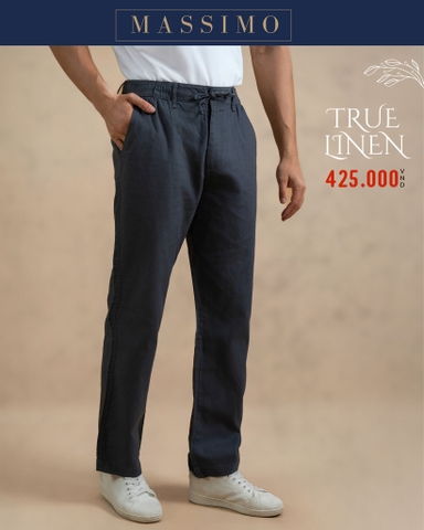 QUẦN DÀI NAM VẢI LINEN PHOM SLIMFIT LƯNG CO GIÃN MÀU XÁM ĐEN QD4908T11