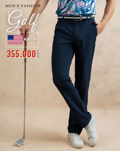 QUẦN DÀI GOLF NAM CAO CẤP XUẤT MỸ MÀU XANH ĐEN QG4320T2