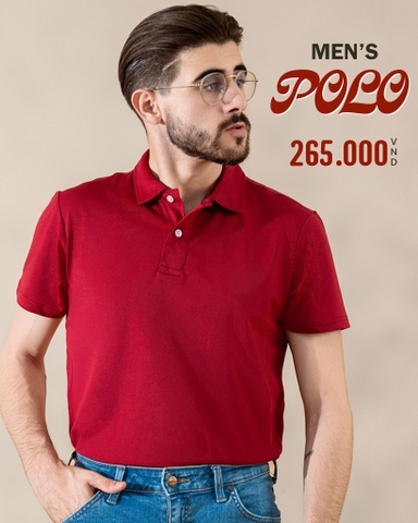 ÁO POLO NAM TAY NGẮN XUẤT ÂU MÀU ĐỎ PL4409T9