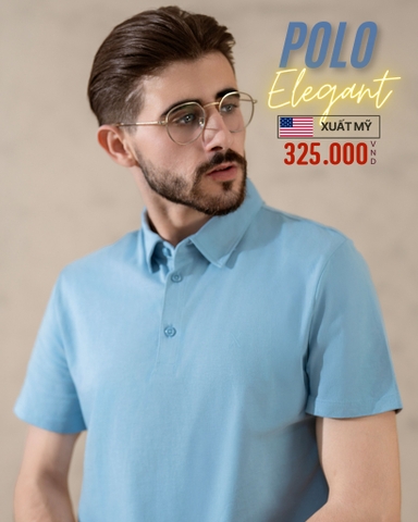 ÁO POLO NAM TAY NGẮN XUẤT MỸ MÀU XANH DƯƠNG NHẠT PL41029T6