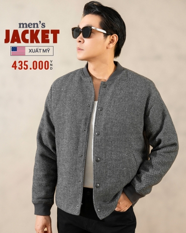 ÁO KHOÁC NAM VẢI NỈ XUẤT MỸ MÀU XÁM AK4B15H