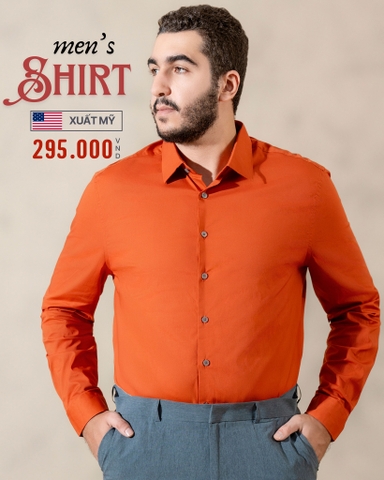 ÁO SƠ MI NAM TAY DÀI XUẤT MỸ MÀU CAM 4116H-32