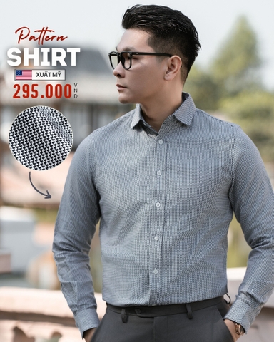 ÁO SƠ MI NAM TAY DÀI XUẤT MỸ HỌA TIẾT HÌNH HỌC 4116H-29