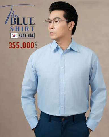 ÁO SƠ MI NAM TAY DÀI XUẤT HÀN MÀU XANH DƯƠNG NHẠT SM4C31H