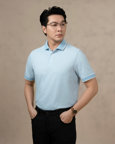 ÁO POLO NAM TAY NGẮN MÀU XANH THIÊN THANH PL4B16L1