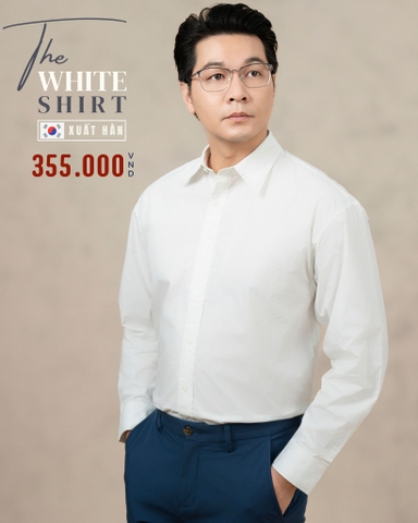 ÁO SƠ MI NAM TAY DÀI XUẤT HÀN MÀU TRẮNG SM4C31H2