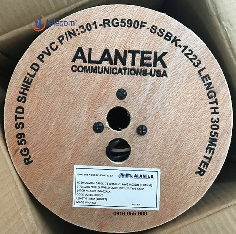 cáp đồng trục RG59, cáp đồng trục alantek, cáp đồng trục RG59 alantek