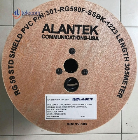 cáp đồng trục RG59, cáp đồng trục alantek, cáp đồng trục RG59 alantek