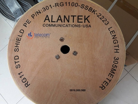 Cáp đồng trục-Coaxial cable Alantek RG-11 Tri-Shield no Messenger Part Number: 301-RG1100-3SBK-2223