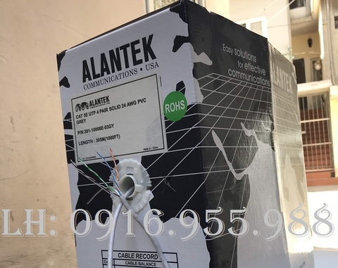 Cáp mạng Alantek Cat5e UTP 4-pair Part Number: 301-10008E-03GY