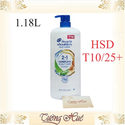 Gội Xả Ngăn Gàu Head & Shoulders 2in1 Complete Scalp Care With Almond Avocado Sunflower Oils - 1.18L