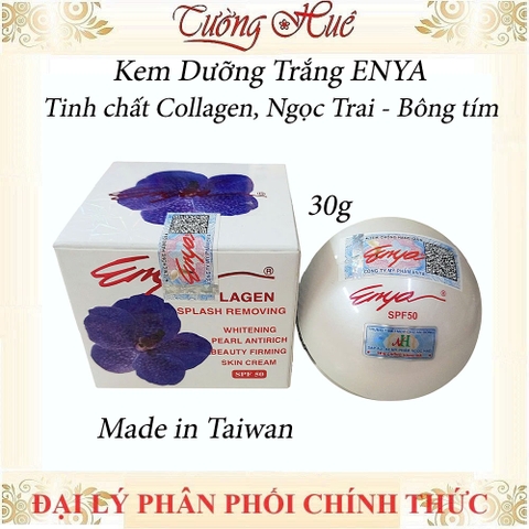 Kem Dưỡng Trắng ENYA Tinh chất Collagen, Ngọc Trai - 30g - Bông tím