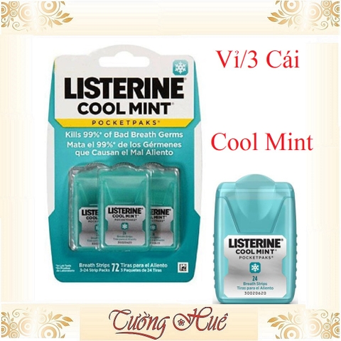 Ngậm Thơm Miệng Listerine Pocket Paks - Vỉ/3 Cái ( Lựa chọn mùi )