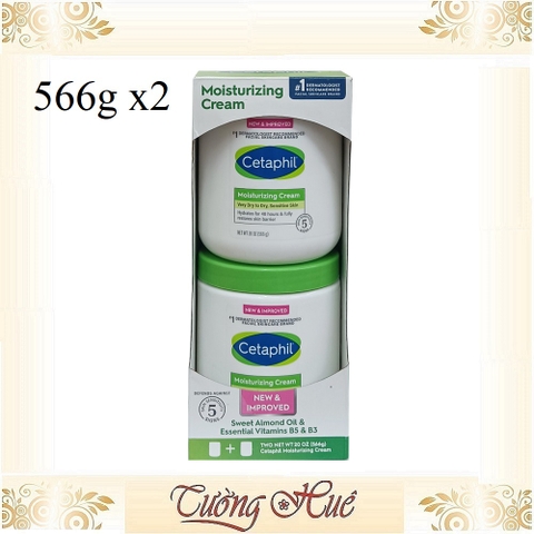 Bộ 2 Hủ Dưỡng Thể Cấp Ẩm Cetaphil Moisturizing Cream - 566g x2