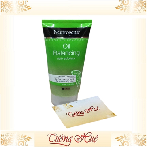 Sữa rửa mặt cân bằng da dầu, tẩy tế bào Neutrogena Oil Balancing Daily Exfoliator for Oily Skin - 150ml - xanh lá