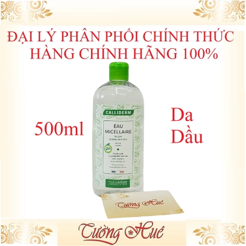 Nước tẩy trang Calliderm Micellar Cleansing Water with Organic Aloe Vera Juice - Da dầu, hồn hợp