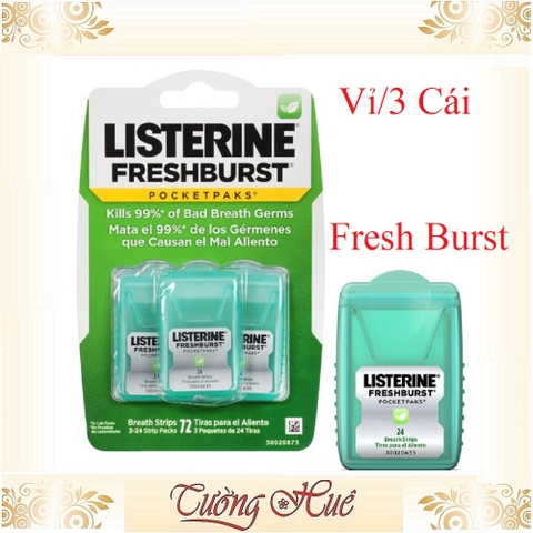 Ngậm Thơm Miệng Listerine Pocket Paks - Vỉ/3 Cái ( Lựa chọn mùi )