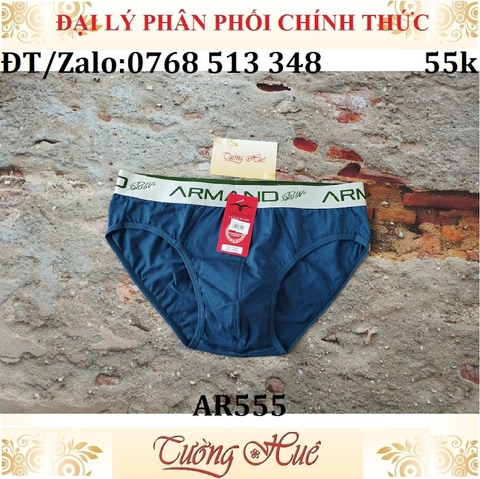 Quần lót nam Armand AR555 cotton trơn, lưng bảng to.