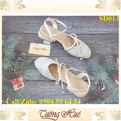 [Ảnh Thật 100%] [FULLBOX] Giày Sandal Cao Gót Bít Mũi Mũi Vuông Thắt Nơ Gót Vuông Cao 3CM - Hàng Quảng Châu