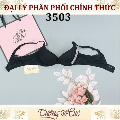 Áo lót nữ Bon Bon BSCB 3503 áo ngực Có Gọng Trơn Phối Ren Đệm Mút 2cm.