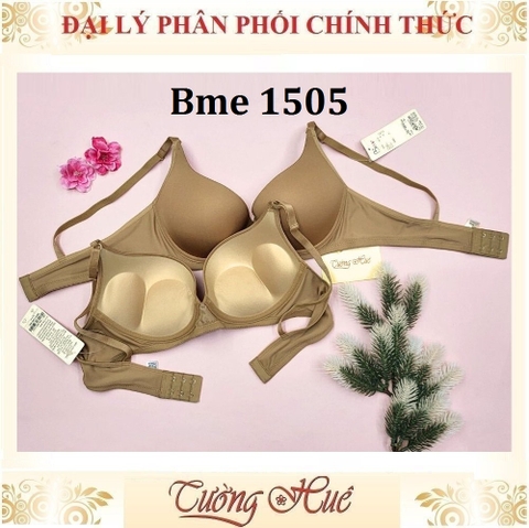 Áo Lót Nữ Thái Lan Wacoal Bme ME 1505 Có Gọng Trơn Nâng Ngực 4cm 2 Móc Cài.