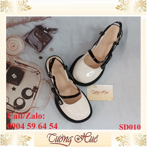 [Ảnh Thật 100%] [FULLBOX] Giày Sandal Cao Gót Nữ Da Bóng Phối Nơ Gót Vuông Cao 6CM - Hàng Quảng Châu