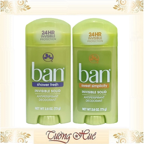 Lăn Khử Mùi Nữ BAN Inisible Solid Antiperspirant Deodorant - 73g ( Có Lựa Chọn )