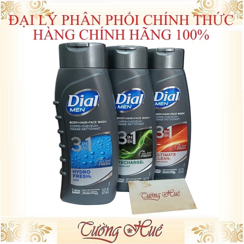 Tắm Gội Nam Dial For Men 3in1 Body+Hair+Face Wash ( Có lựa chọn )