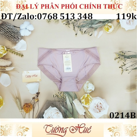 Quần lót nữ Corèle V. 0214B trơn thun lạnh siêu mịn phối viền ren, lưng vừa (FORM CHÂU ÂU).